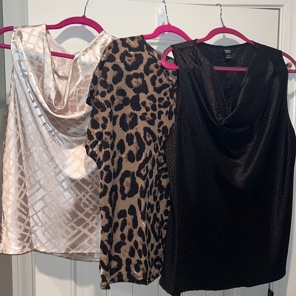 3 great staple work career tops- black,cream and leopard. Size  XL/ 1X
like new - Picture 1 of 14